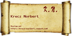 Krecz Norbert névjegykártya