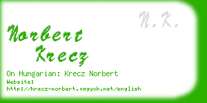 norbert krecz business card